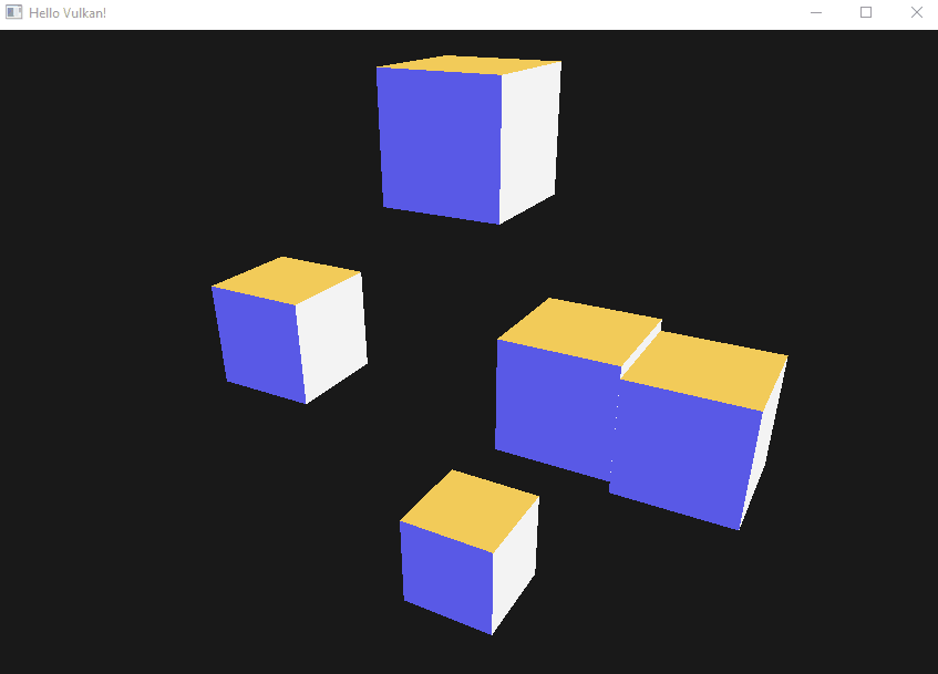 Demo de la physique du moteur via la colision de Cubes